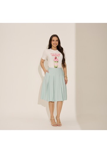 Saia Evelyn Em Alfaiataria Beth Verde Tata Martello Primavera/Verão 2027