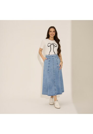 Saia Juliane Em Jeans Tata Martello Primavera/Verão 2027