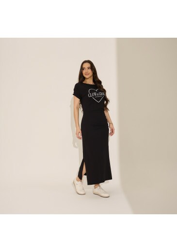 Vestido Mharessa Em Malha Conforto Preto Tata Martello Primavera/Verão 2027