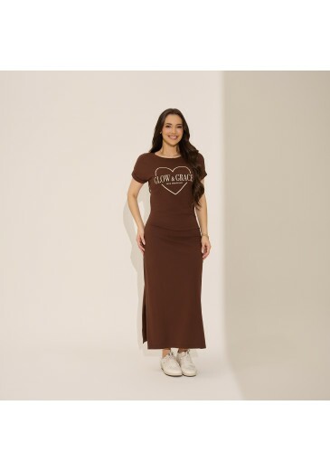 Vestido Mharessa Em Malha Conforto Marrom Tata Martello Primavera/Verão 2027