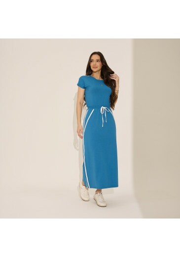 Vestido Bia Em Moletinho Premium Azul Tata Martello Primavera/Verão 2027