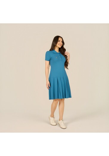 Vestido Kelly Em Malha Azul Tata Martello Primavera/Verão 2027