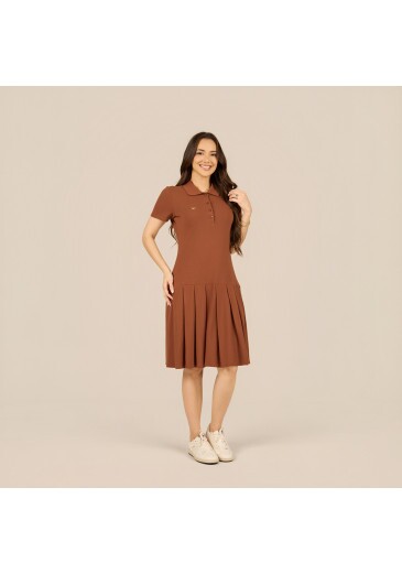 Vestido Kelly Em Malha Marrom Tata Martello Primavera/Verão 2027
