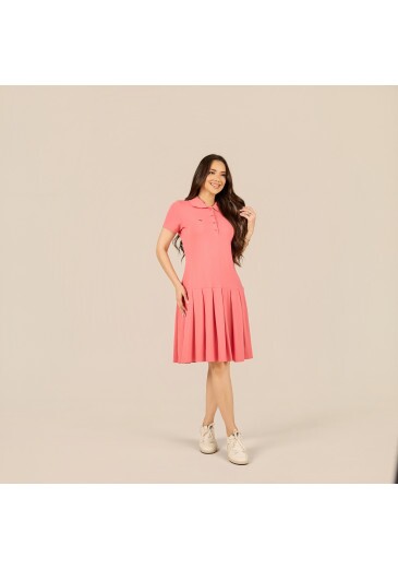Vestido Kelly Em Malha Salmão Tata Martello Primavera/Verão 2027