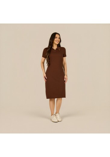 Vestido Gisele Em Malha Marrom Tata Martello Primavera/Verão 2027