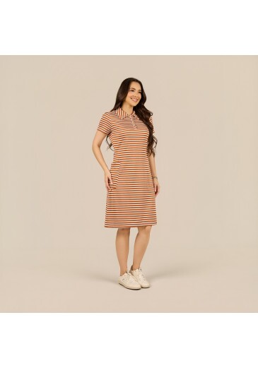 Vestido Taty Em Malha Piquet Marrom Tata Martello Primavera/Verão 2027