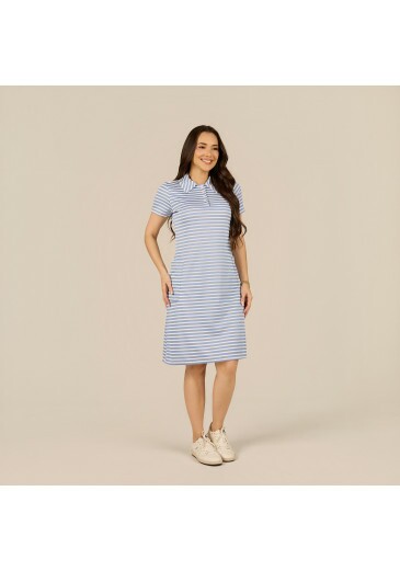 Vestido Taty Em Malha Piquet Azul Tata Martello Primavera/Verão 2027