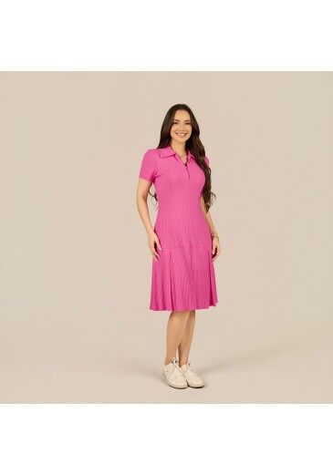 Vestido Isadora Em Malha Rosa Tata Martello Primavera/Verão 2027