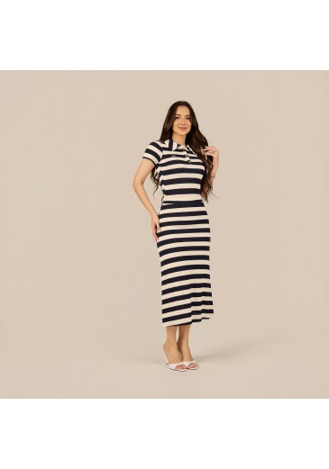 Conjunto Clara Em Malha Heritage Listrado Preto Tata Martello Primavera/Verão 2027