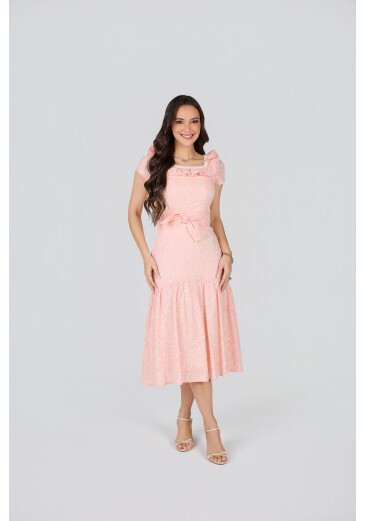 Vestido Poliana Em Bordado Caleb Laranja Tata Martello Primavera/Verão 2027
