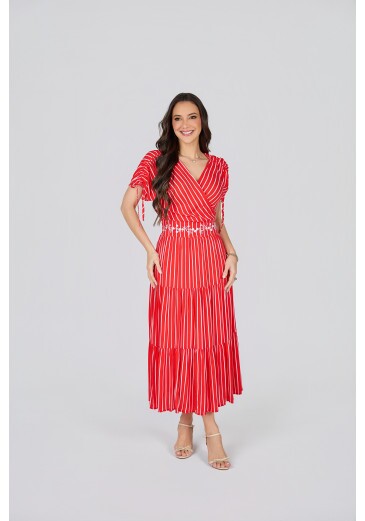 Vestido Natalia Em Viscose Com Bordado Industrial Vermelho Tata Martello Primavera/Verão 2027