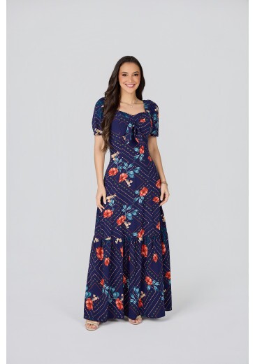 Vestido Kimberly Em Crepe Azul Tata Martello Primavera/Verão 2027
