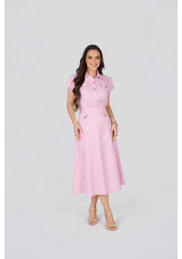 Vestido Alessandra Em Bordado Caparica Rosa Tata Martello Primavera/Verão 2027