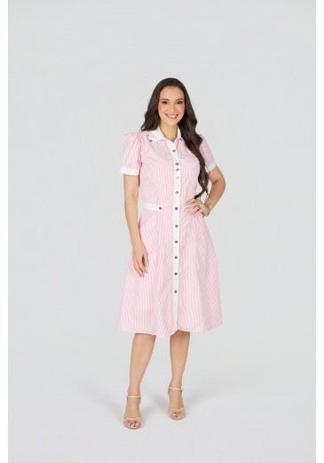 Vestido Eliana Em Tricoline  Rosa Tata Martello Primavera/Verão 2027