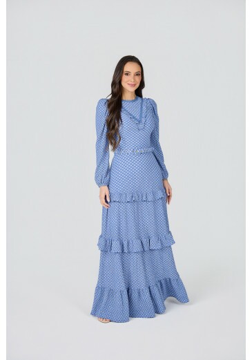 Vestido Rose Em Malha Laise Azul Tata Martello Primavera/Verão 2027
