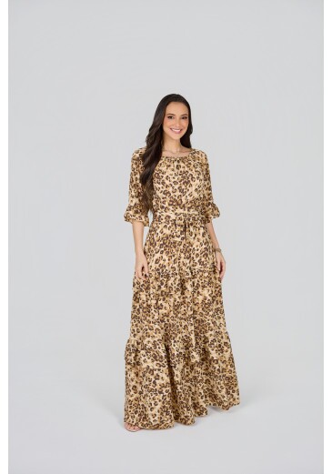 Vestido Sandra Em New Sabia Onça Tata Martello Primavera/Verão 2027