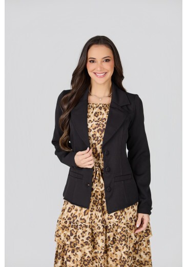 Blazer Samira Em Alfaiataria Veneta Preto Tata Martello Primavera/Verão 2027