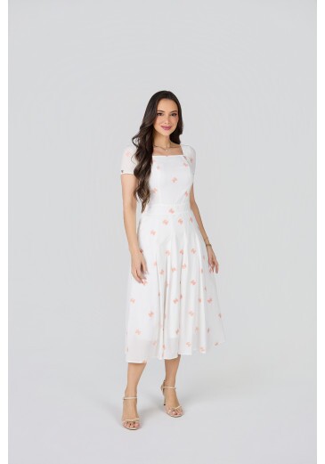 Vestido Amara Em Algodão Bordado Coral Tata Martello Primavera/Verão 2027