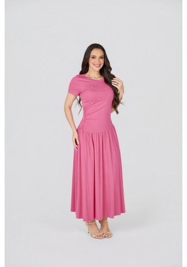 Vestido Beatriz Em Malha Rosa Tata Martello Primavera/Verão 2027