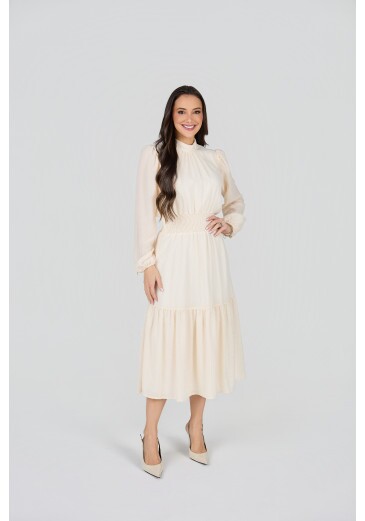 Vestido Paula Em Crepe Branco Tata Martello Primavera/Verão 2027
