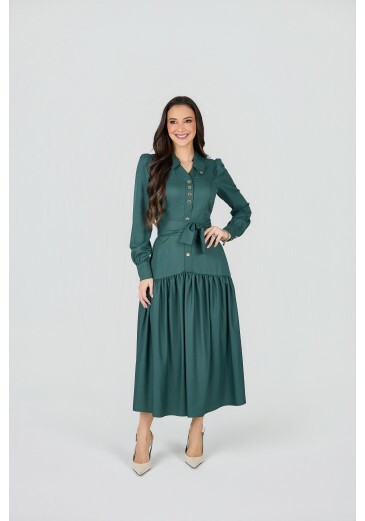Vestido Michele Em Crepe Zurique Verde Tata Martello Primavera/Verão 2027