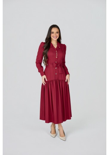 Vestido Michele Em Crepe Zurique Vermelho Tata Martello Primavera/Verão 2027