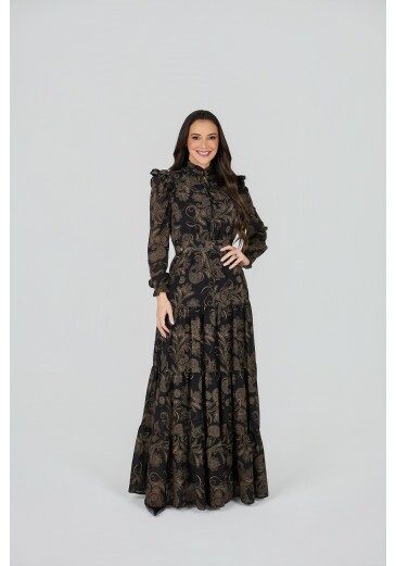 Vestido Josi Em Crepe Ava Preto Tata Martello Primavera/Verão 2027