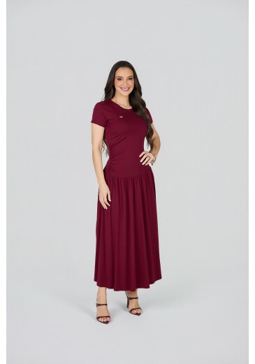 Vestido Beatriz Em Malha Marsala Tata Martello Primavera/Verão 2027