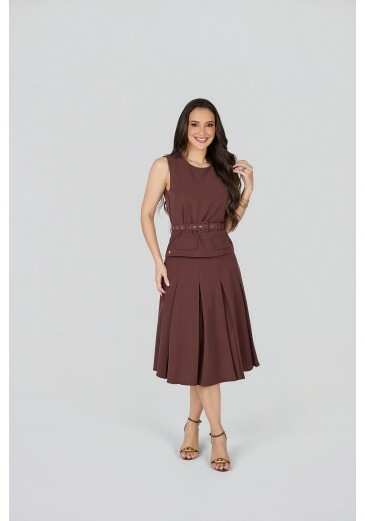 Conjunto Ana Em Alfaiataria Pantalon Marrom Tata Martello Primavera/Verão 2027