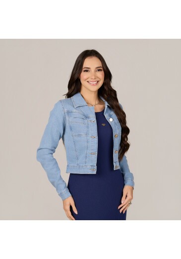 Jaqueta Monica Em Jeans Claro Tata Martello Primavera/Verão 2027