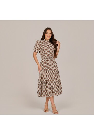 Vestido Joice Em Bordado Marrom Tata Martello Primavera/Verão 2027