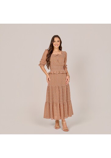 Vestido Anelise Em Crepe Marrom Tata Martello Primavera/Verão 2027