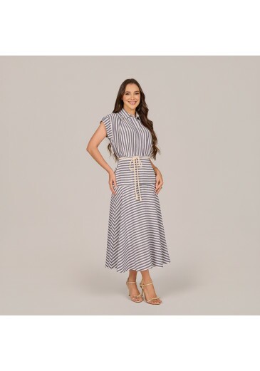 Vestido Laiany Em Linho Azul Tata Martello Primavera/Verão 2027