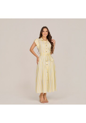 Vestido Elis Em Algodão Cotton Amarelo Tata Martello Primavera/Verão 2027