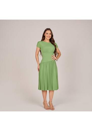 Vestido Jenifer Em Malha Fria Poliamida Verde Tata Martello Primavera/Verão 2027