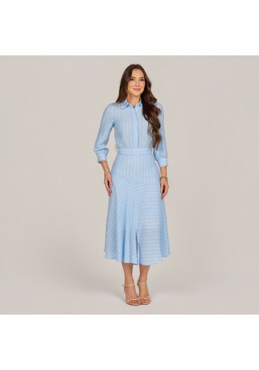 Conjunto Flavia Em Stripe Listrado Azul Tata Martello Primavera/Verão 2027