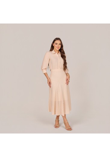 Conjunto Flavia Em Stripe Listrado Bege Tata Martello Primavera/Verão 2027