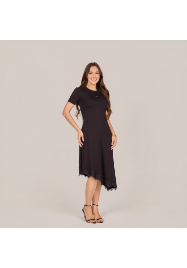 Vestido Pamela Em Malha Conforto Preto Tata Martello Primavera/Verão 2027