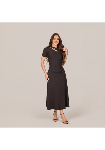 Vestido Ayla Em Malha Rib Preto Tata Martello Primavera/Verão 2027