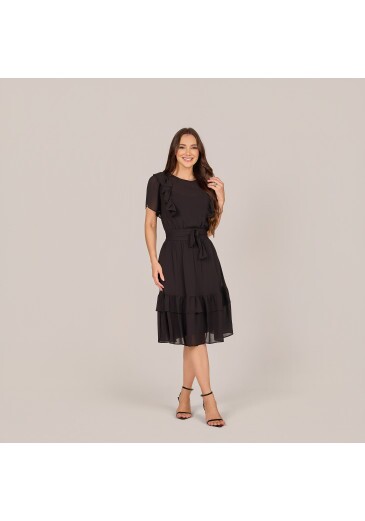 Vestido Elisangela Em Crepe Preto Tata Martello Primavera/Verão 2027