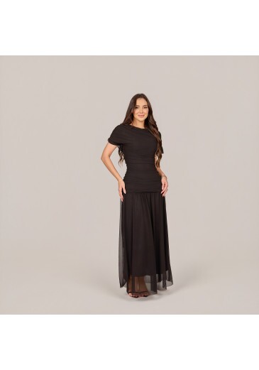 Vestido Tamara Em Tule Preto Tata Martello Primavera/Verão 2027