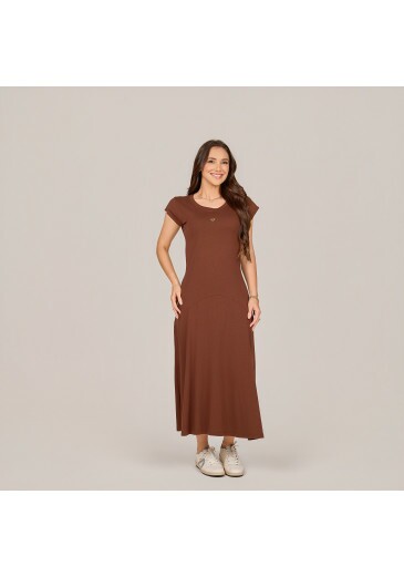 Vestido Mel Em Malha Conforto Marrom Tata Martello Primavera/Verão 2027