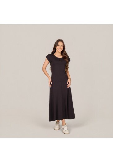 Vestido Mel Em Malha Conforto Preto Tata Martello Primavera/Verão 2027