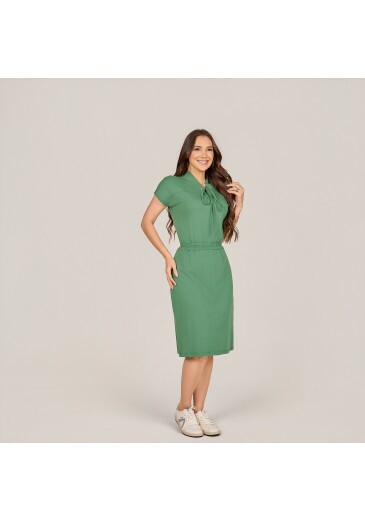 Vestido Stefani Em Malha Conforto Verde Tata Martello Primavera/Verão 2027