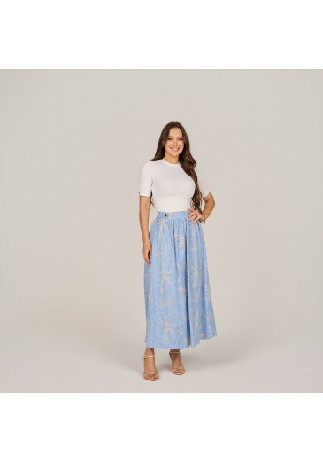 Saia Isabel Em Bordado Noelle Azul Tata Martello Primavera/Verão 2027