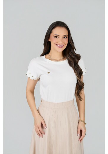 Blusa Mirian Em Malha Conforto Off  Tata Martello Primavera/Verão 2027
