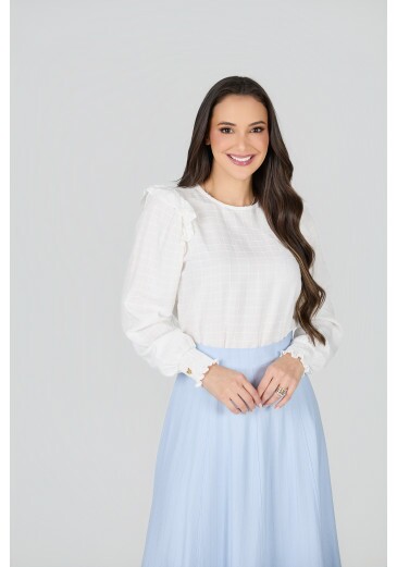 Blusa Naiara Em Visco Carmel Off White Tata Martello Primavera/Verão 2027