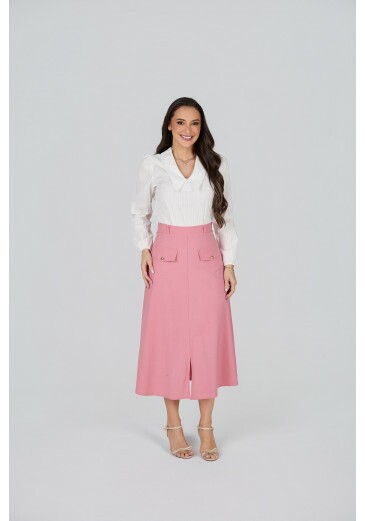 Saia Gabriela Em Alfaiataria Rosa Tata Martello Primavera/Verão 2027