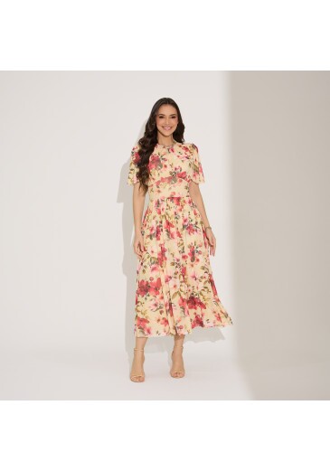 Vestido Keila Tule Bege Tata Martello Primavera/Verão 2027