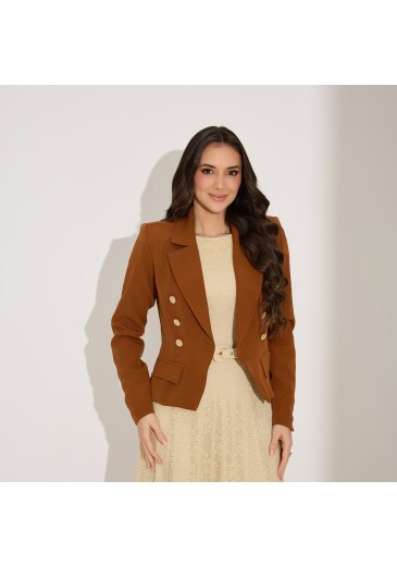 Blazer Aline Em Alfaiataria Caramelo Tata Martello Primavera/Verão 2027